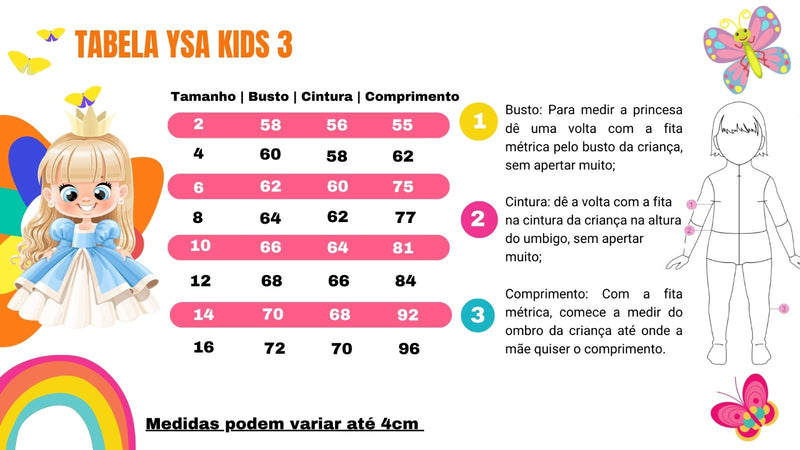 Vestido Ysa Kids Infanto/Juvenil Modinha Bruna (VSTDYAKDMDB)