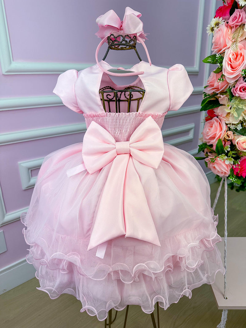 Vestido Vila Lele Alana Rosa Bebe (VESTVLERSABB)