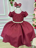 Vestido Ysa Kids Marsala Peito Perolas (VESTYSAKSMRSLPTPRLS)