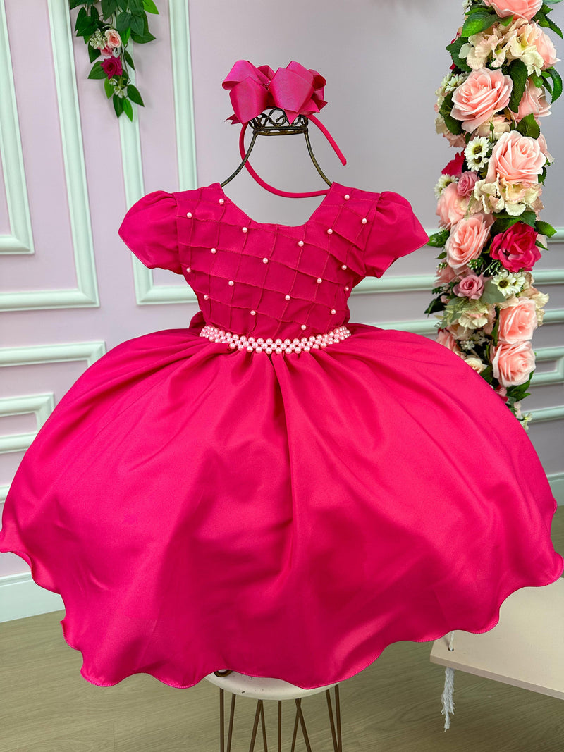 Vestido Ysa Kids Pink Peito Perolas (VESTYSAKPINKLPTPRLS)