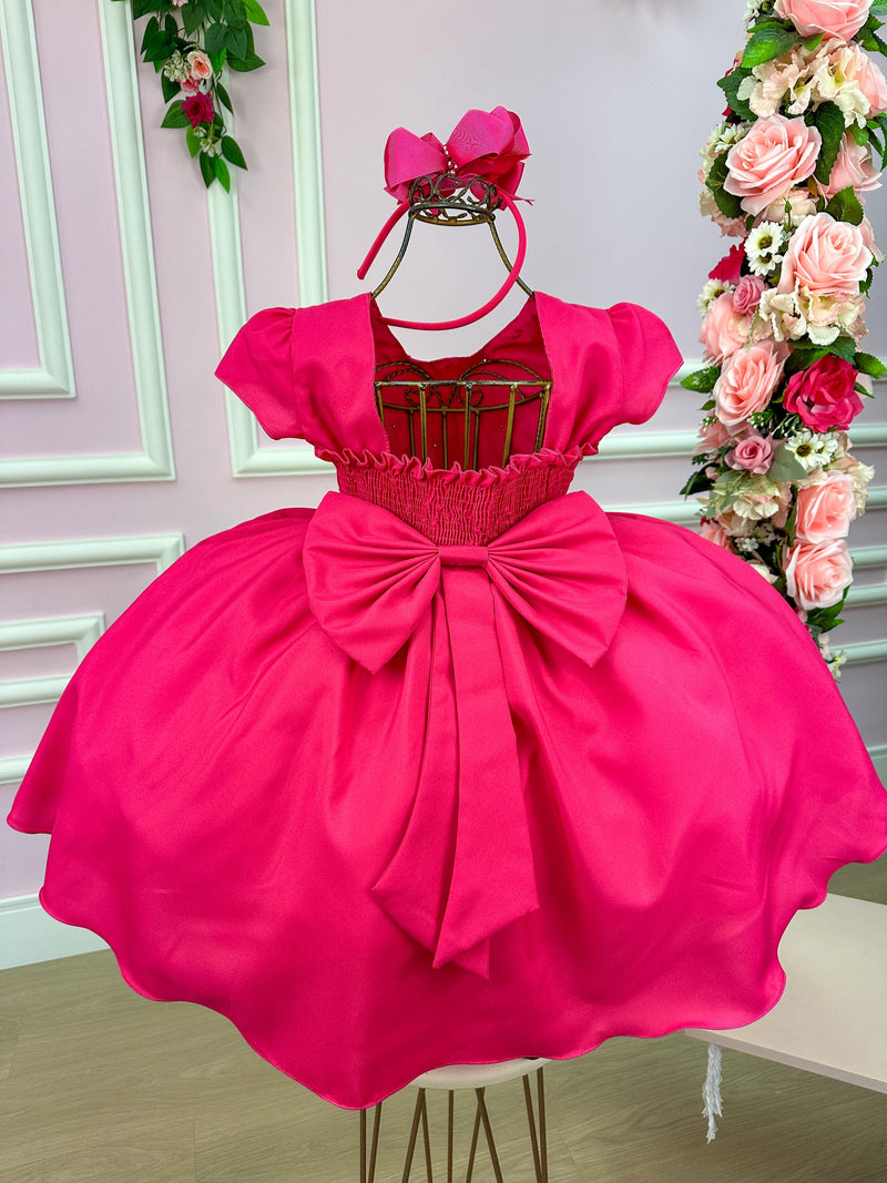 Vestido Ysa Kids Pink Peito Perolas (VESTYSAKPINKLPTPRLS)