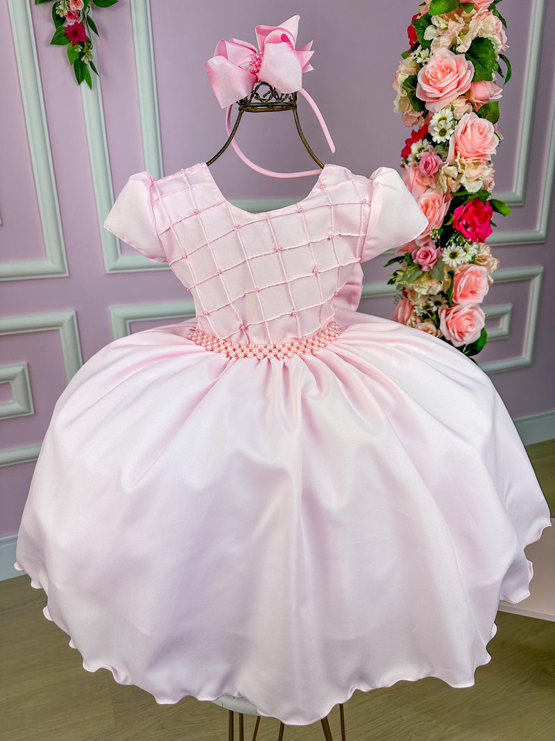 Vestido Ysa Kids Rosa Bebe Peito Perolas (VESTYSKDRSBBPTPRL)