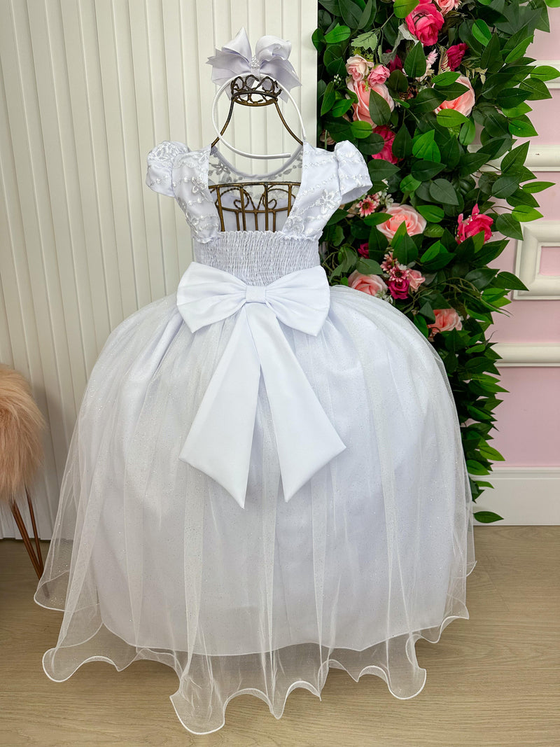 Vestido Vila Lele Longo Jardim Encantado Borboletas Branco (VESTVLLLLLGJRDENCBBBRNC)