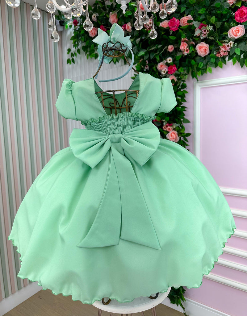 Vestido Ysa Kids Verde Oliva Peito Perolas (VESTYSKDSVRDOLVPTPRL)