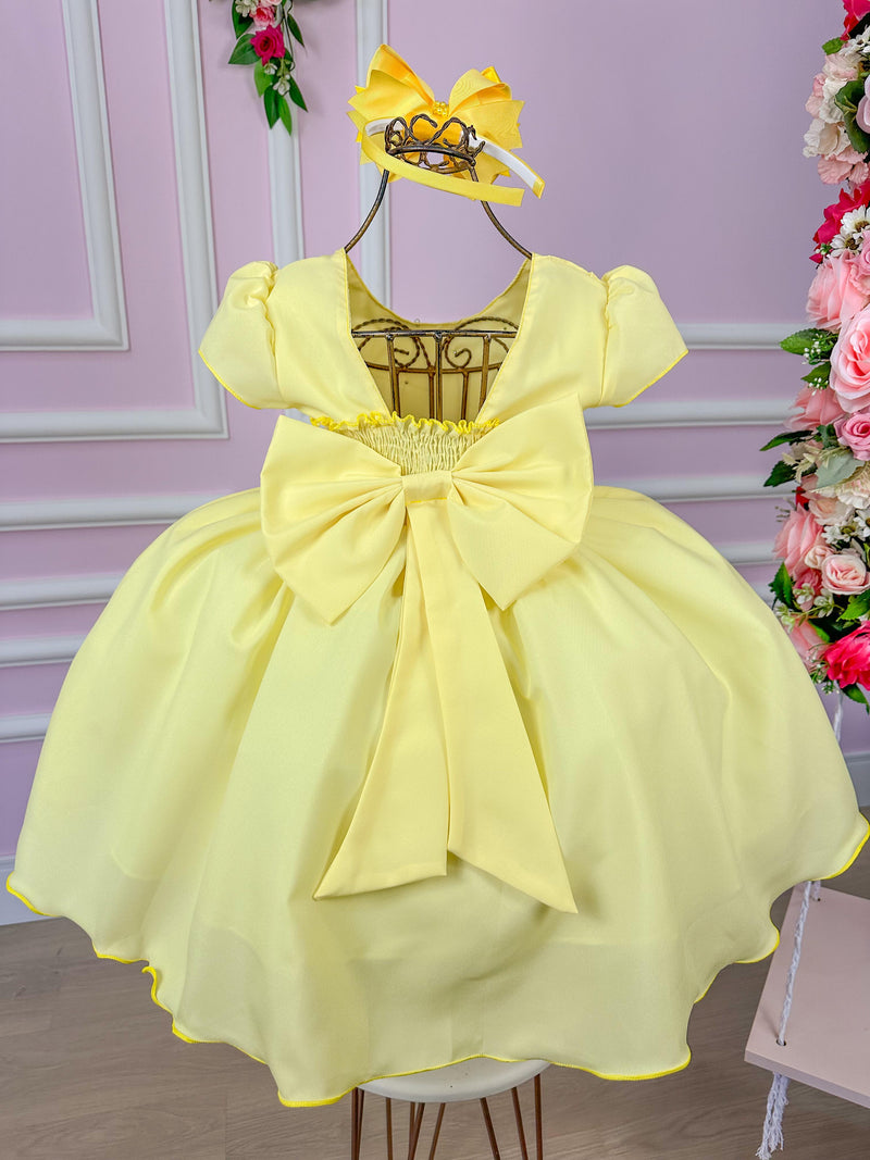 Vestido Ysa Kids Amarelo Peito Perolas (VESTYSAKSAMRLPTPRL)