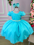 Vestido Ysa Kids Azul Tiffany Peito Perolas (VESTYSAKSAZLTFFPTPRL)