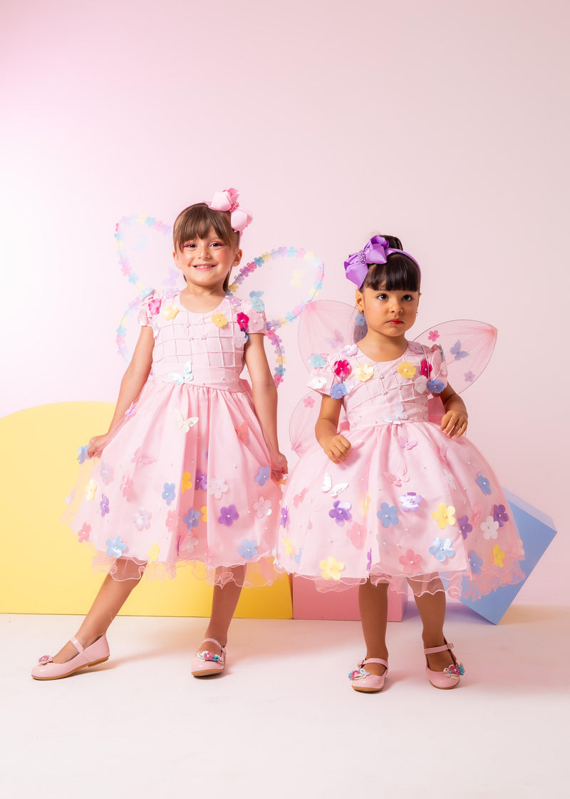 Vestido Ysa Kids Jardim Encantado Rosa (VESTYSAKDJRENCRS)