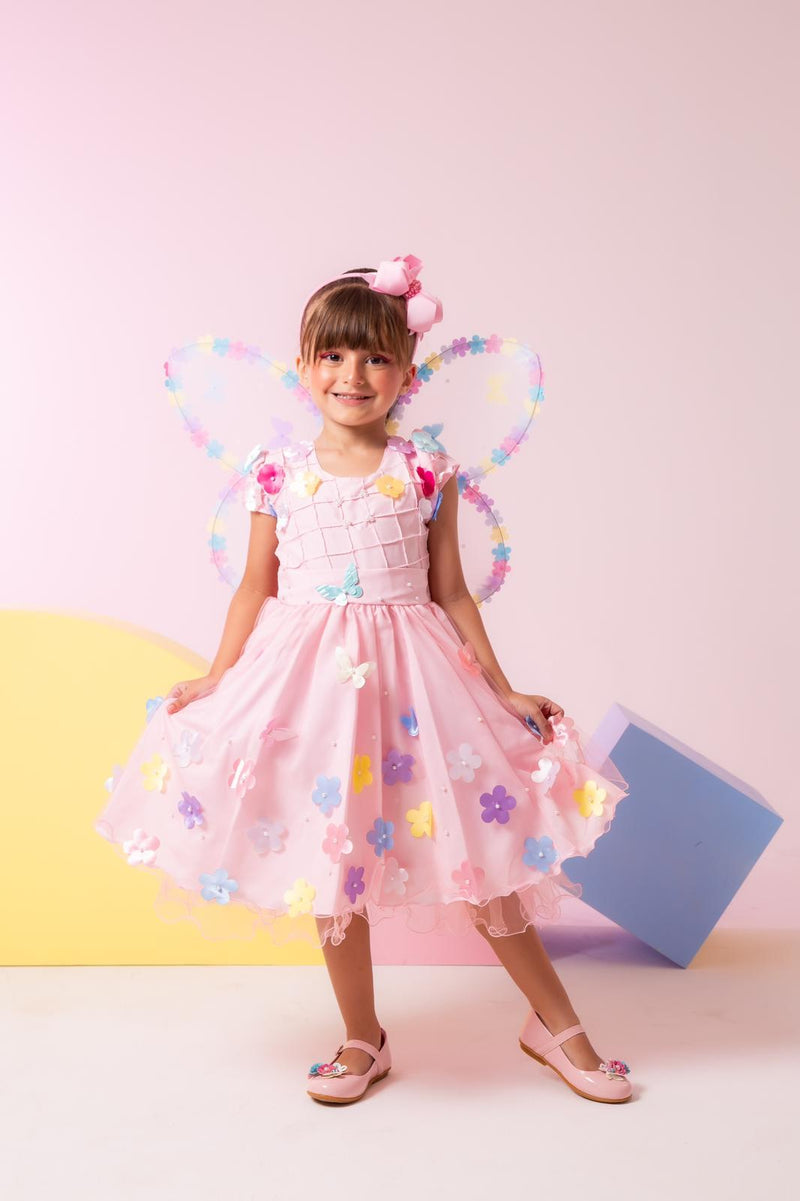 Vestido Ysa Kids Jardim Encantado Rosa (VESTYSAKDJRENCRS)