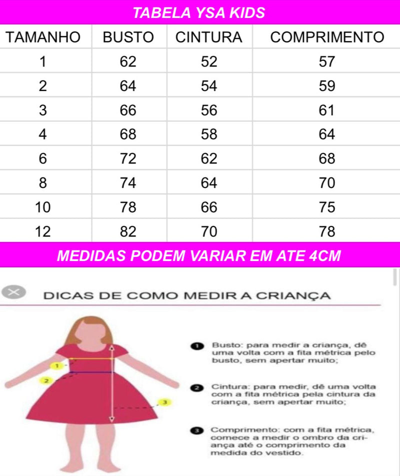 Vestido Ysa Kids Jardim Encantado Rosa (VESTYSAKDJRENCRS)