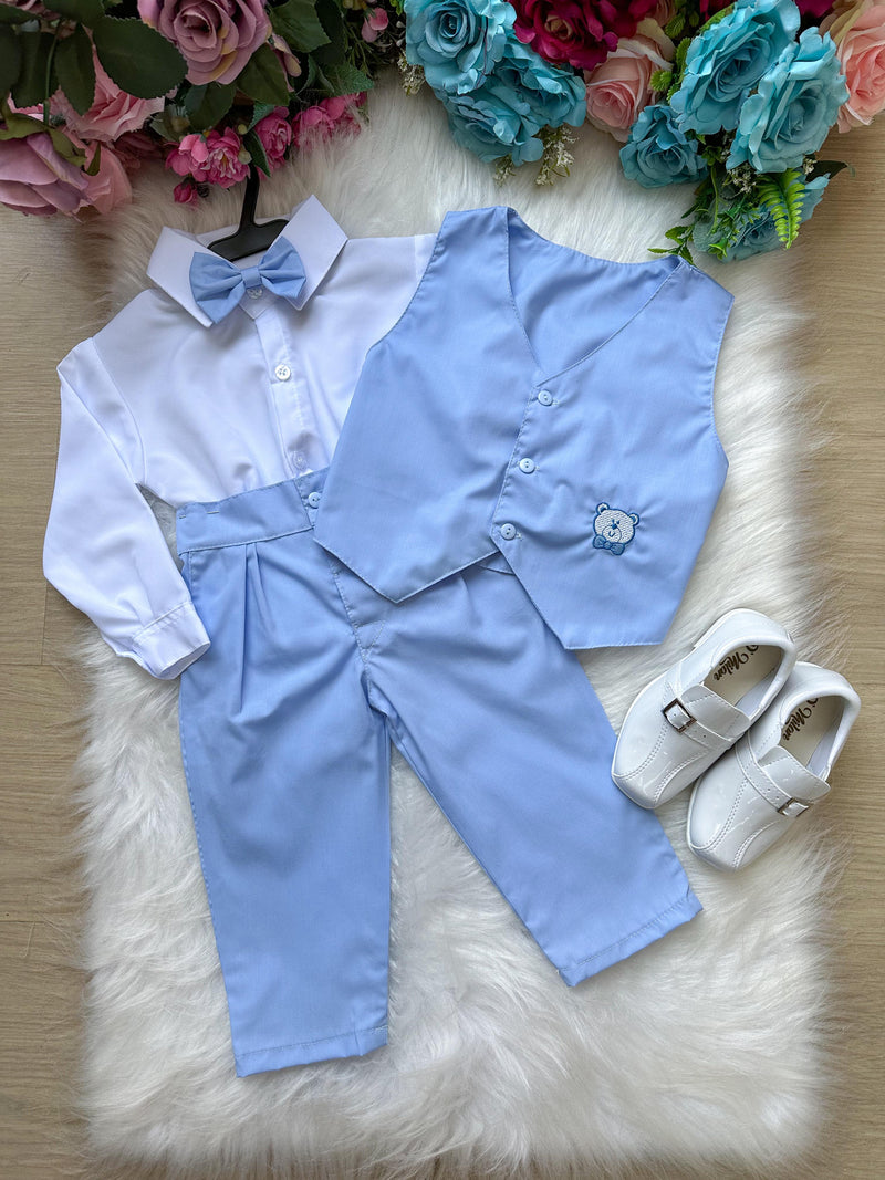 Conjunto Miss Cherry Bebe Colete Pietro Azul Bebe (CNJTMSSCHRBBCLTPITAZLBB)