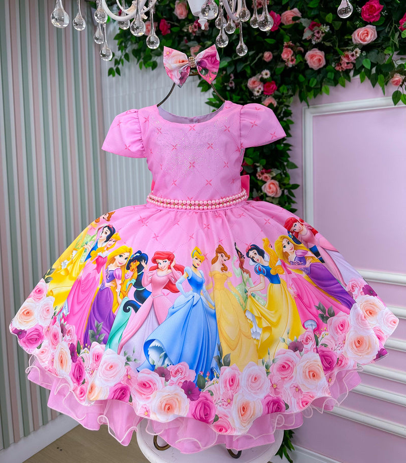 Vestido Tematico Mimadine Princesas Disney Rosa (VESTTMCMMDPRNDNRS)