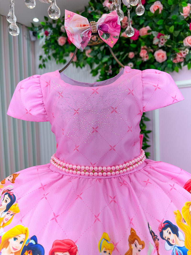 Vestido Tematico Mimadine Princesas Disney Rosa (VESTTMCMMDPRNDNRS)