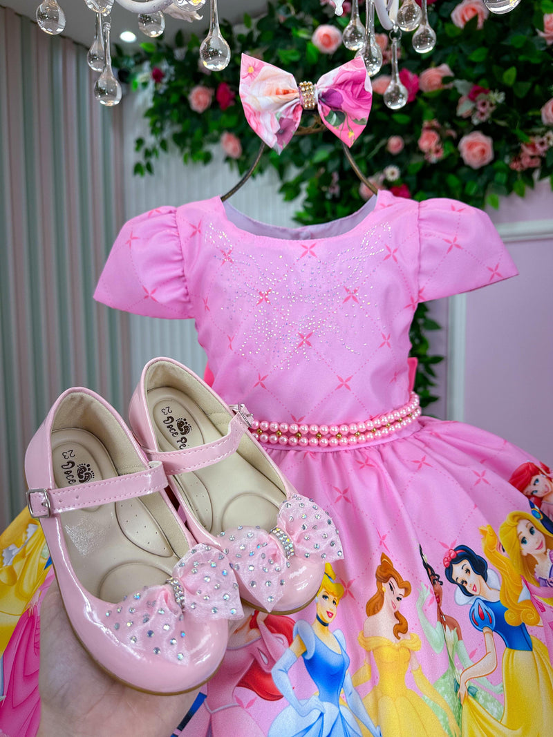 Vestido Tematico Mimadine Princesas Disney Rosa (VESTTMCMMDPRNDNRS)