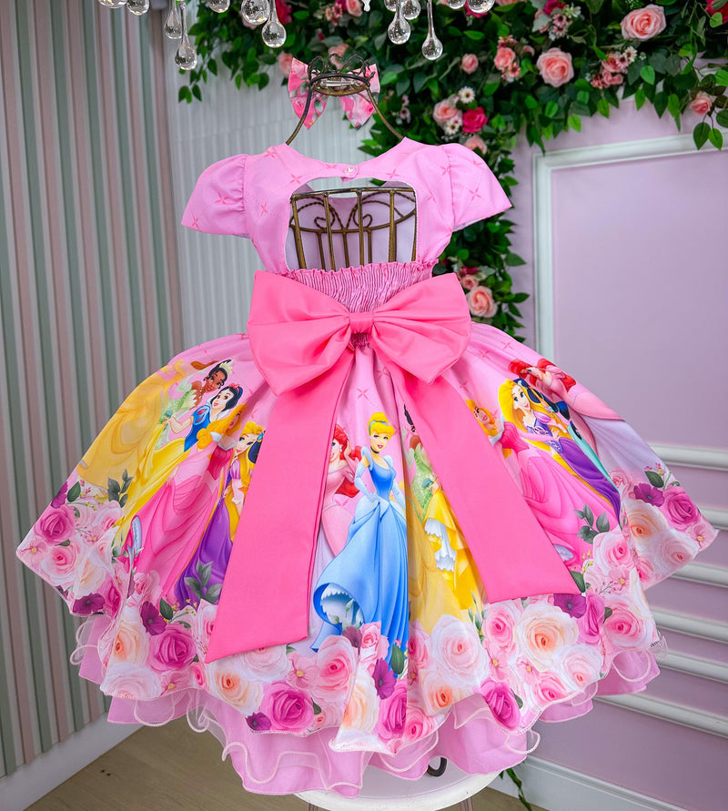 Vestido Tematico Mimadine Princesas Disney Rosa (VESTTMCMMDPRNDNRS)