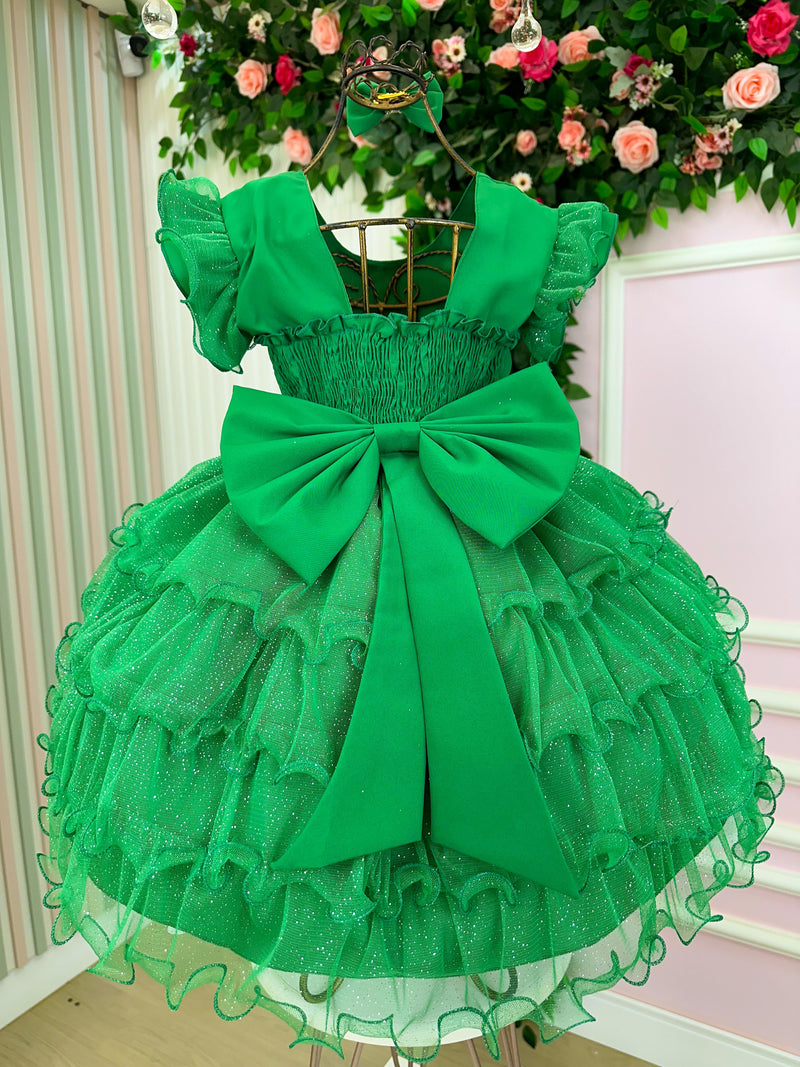 Vestido Ysa Kids Belinda Verde Bandeira (VESTYSAKDSBLNVRDBDIRA)