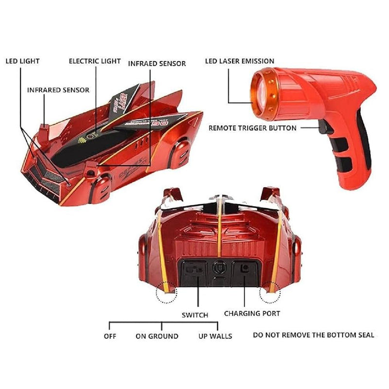 CARRINHO ESCALA PAREDE CARRO CONTROLE REMOTO SENSOR LASER