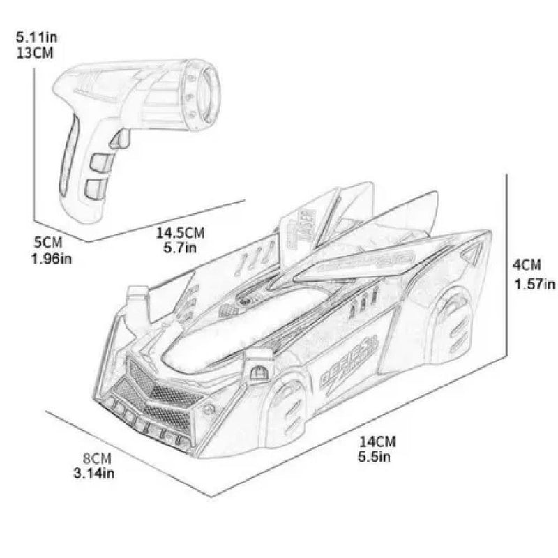 CARRINHO ESCALA PAREDE CARRO CONTROLE REMOTO SENSOR LASER