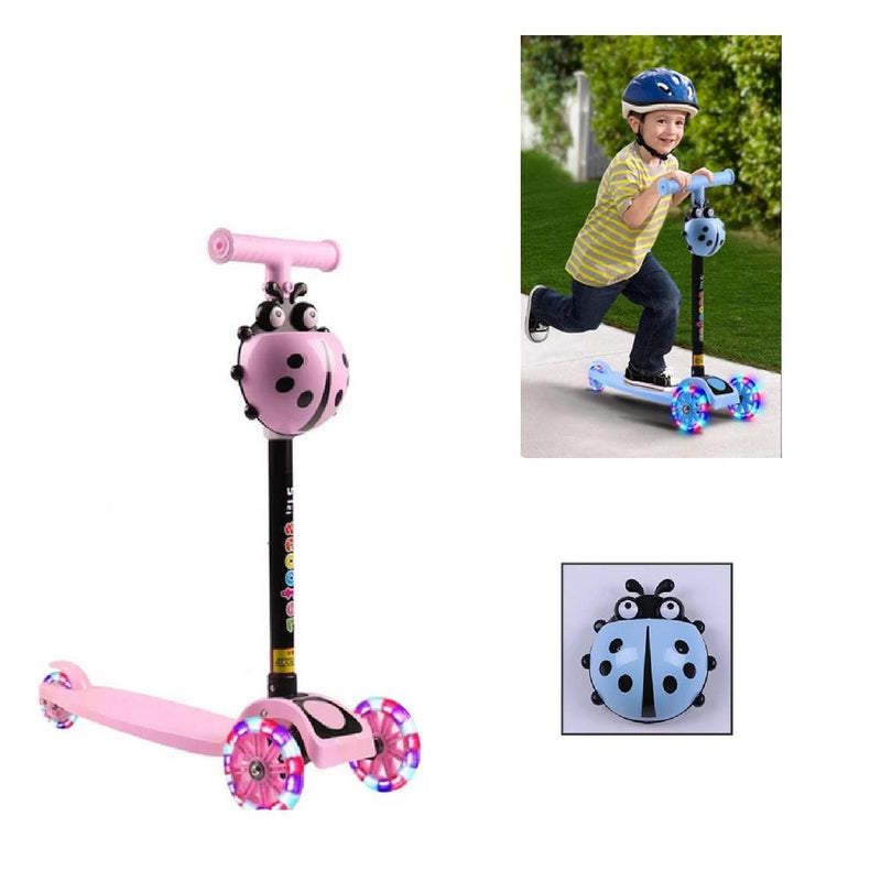 Patinete Infantil 3 Rodas – LED, Altura Ajustável e Dobrável (7715)