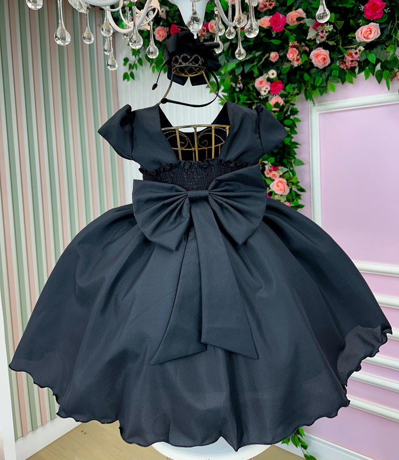 Vestido Ysa Kids Preto Peito Perolas (VESTYSKDPRTPTPR)