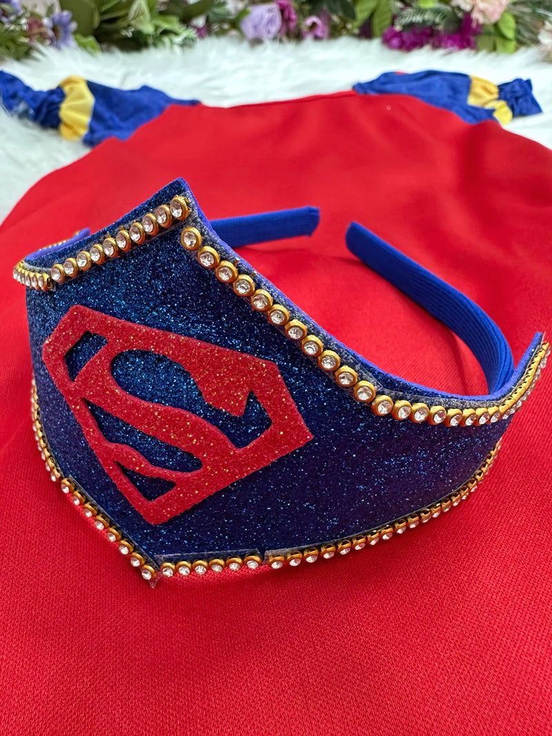 Fantasia Infantil Supergirl Com Tiara Festas (1140AZ)