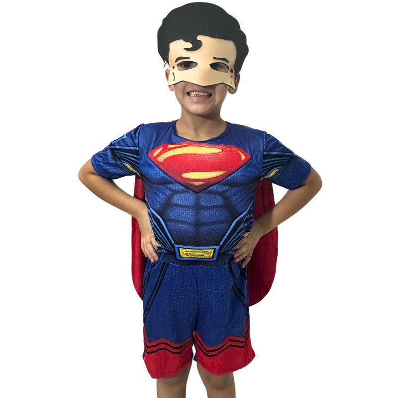 Fantasia Infantil SuperMan Acompanha a Máscara de E.V.A. (1070AZ)