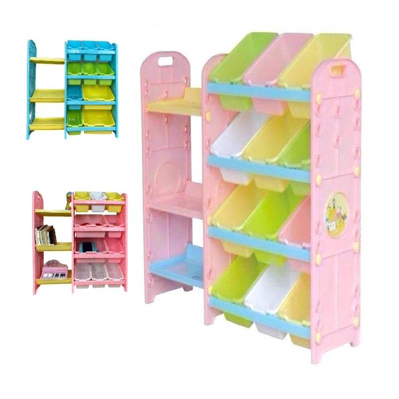 ESTANTE ORGANIZADOR BRINQUEDOS BAU GUARDA LIVROS CESTO NICHO QUARTO VARANDA 10 GAVETAS 3 PRATELEIRAS (6655)