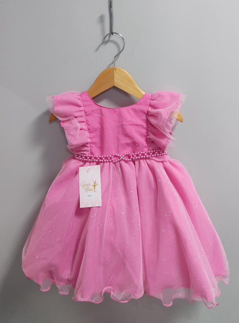 Vestido Infantil Princesa Rapunzel Com Babados e Strass (1408RA)