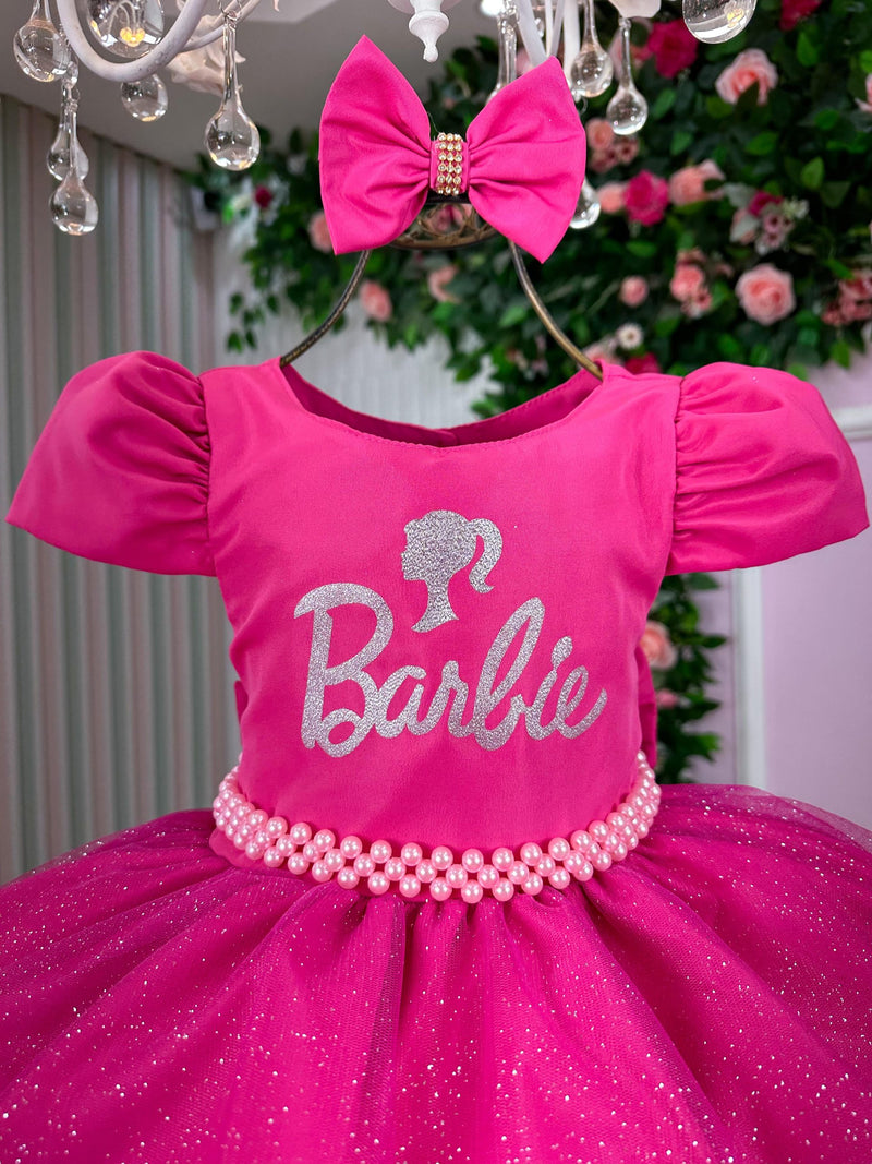 Vestido Tematico Mimadine Barbie Pink Glitter (VESTTMCMMDBRBPINKGLT)