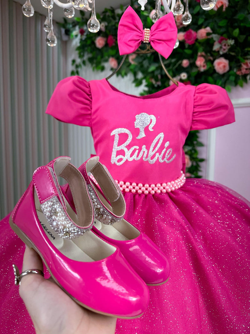 Vestido Tematico Mimadine Barbie Pink Glitter (VESTTMCMMDBRBPINKGLT)