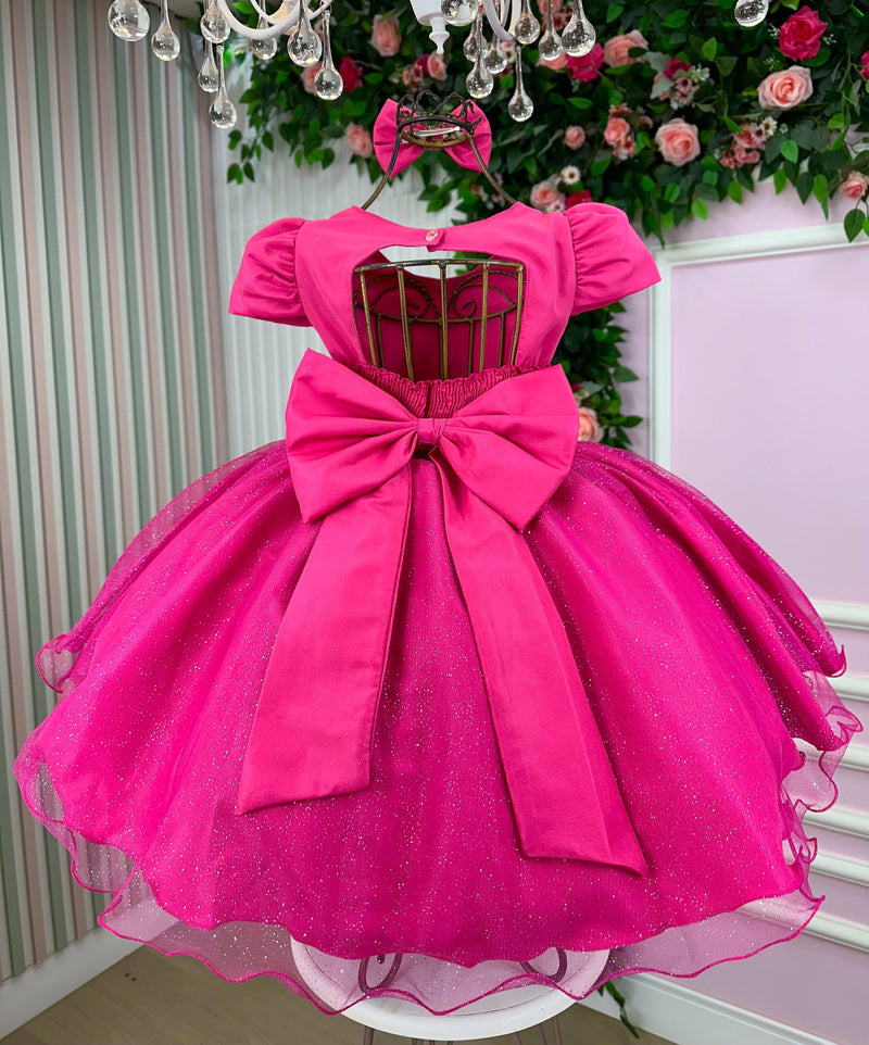 Vestido Tematico Mimadine Barbie Pink Glitter (VESTTMCMMDBRBPINKGLT)