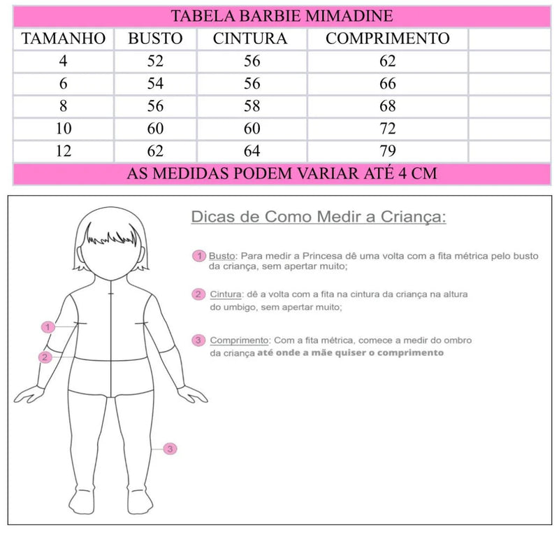 Vestido Tematico Mimadine Barbie Pink Glitter (VESTTMCMMDBRBPINKGLT)