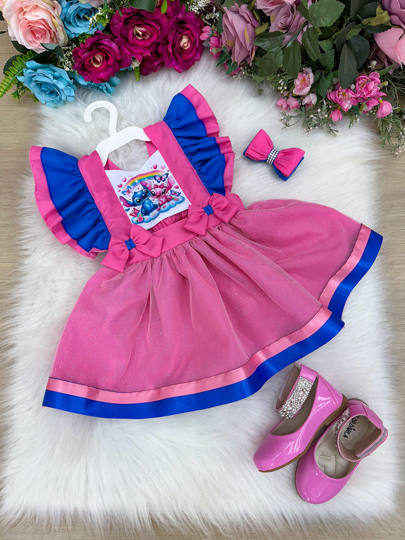 Romper/Vestido Princesa Belli Tematico Stitch e Angel (RMPPRNBLTMSTCANG)