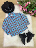 Camisa Xadrez Azul e Vermelho Junina (CMSXDAZVRFLJNN)