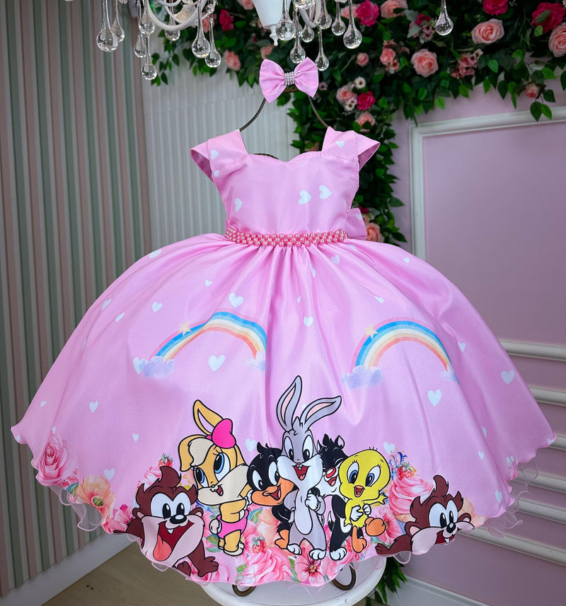 Vestido Ysa Kids Looney Tunes Baby Rosa (VESTYSKDLONYTNSBB)